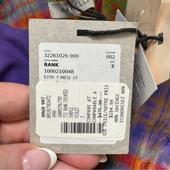 NWT Marella Rank Satin Plaid Wrap Dress size 2 - Picture 10 of 13